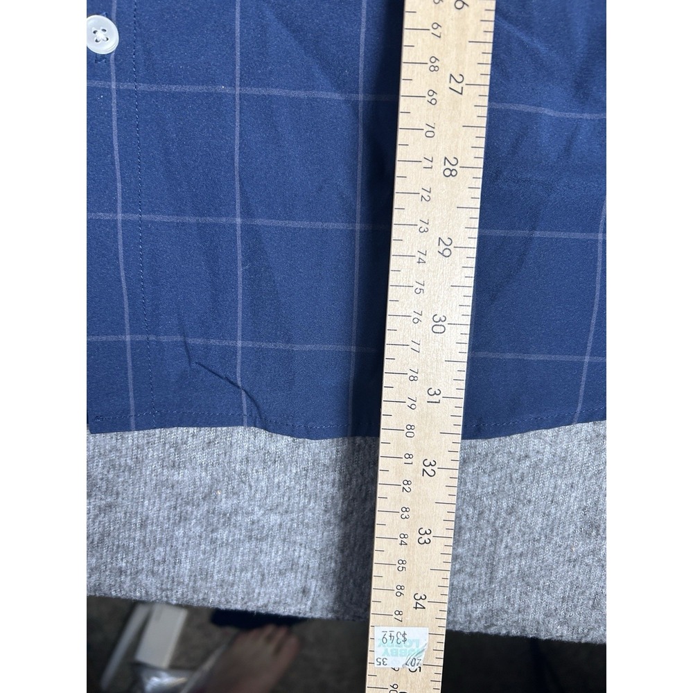 Mizzen+Main Shirt Mens XXL Blue Check Performance Trim Button‎ Up Standard Fit - Picture 5 of 8